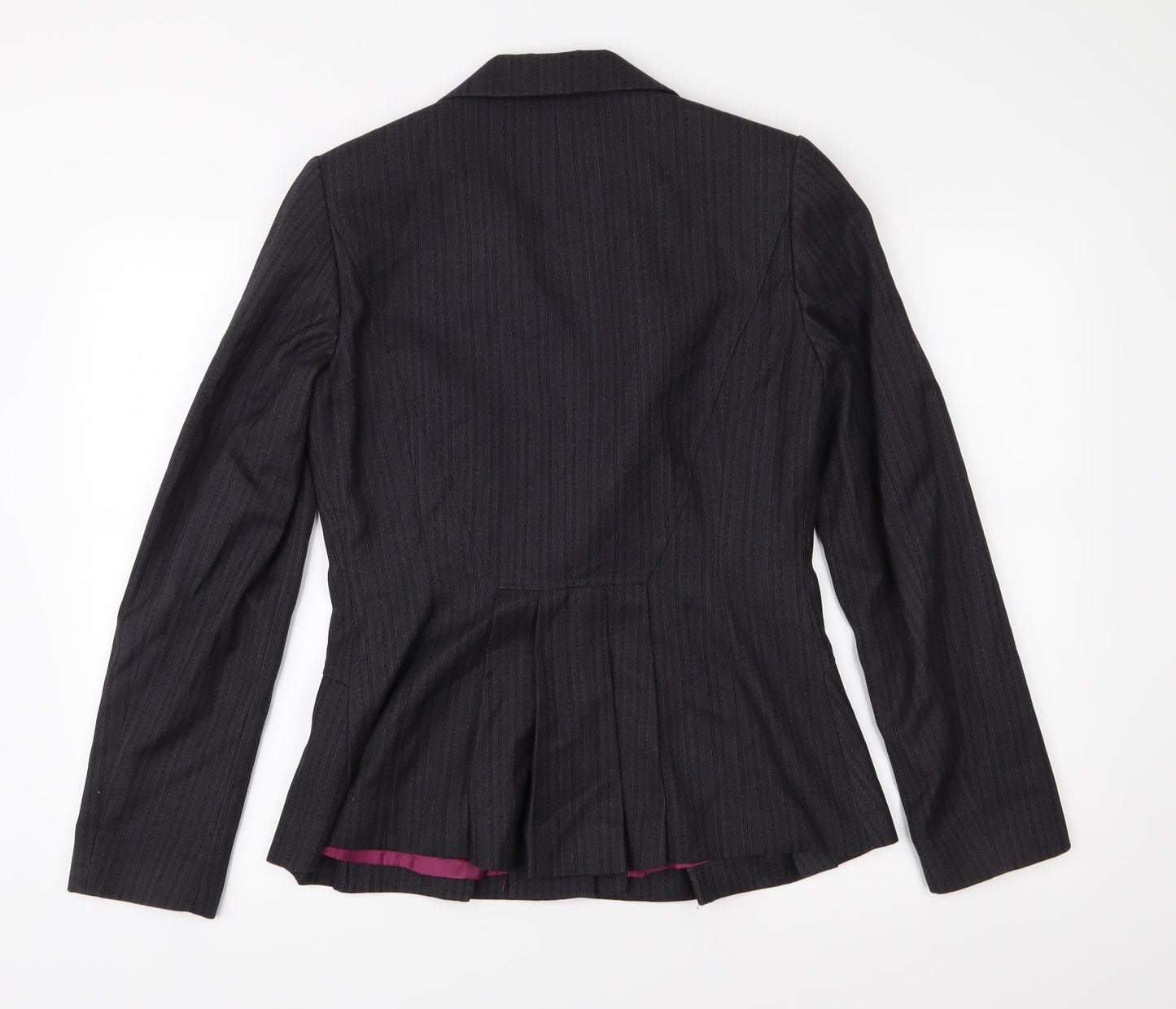 NEXT Womens Grey Striped  Jacket Suit Jacket Size 12