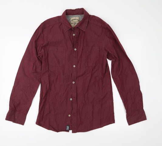 Additional front view of Twisted Soul men’s red button-up, size S