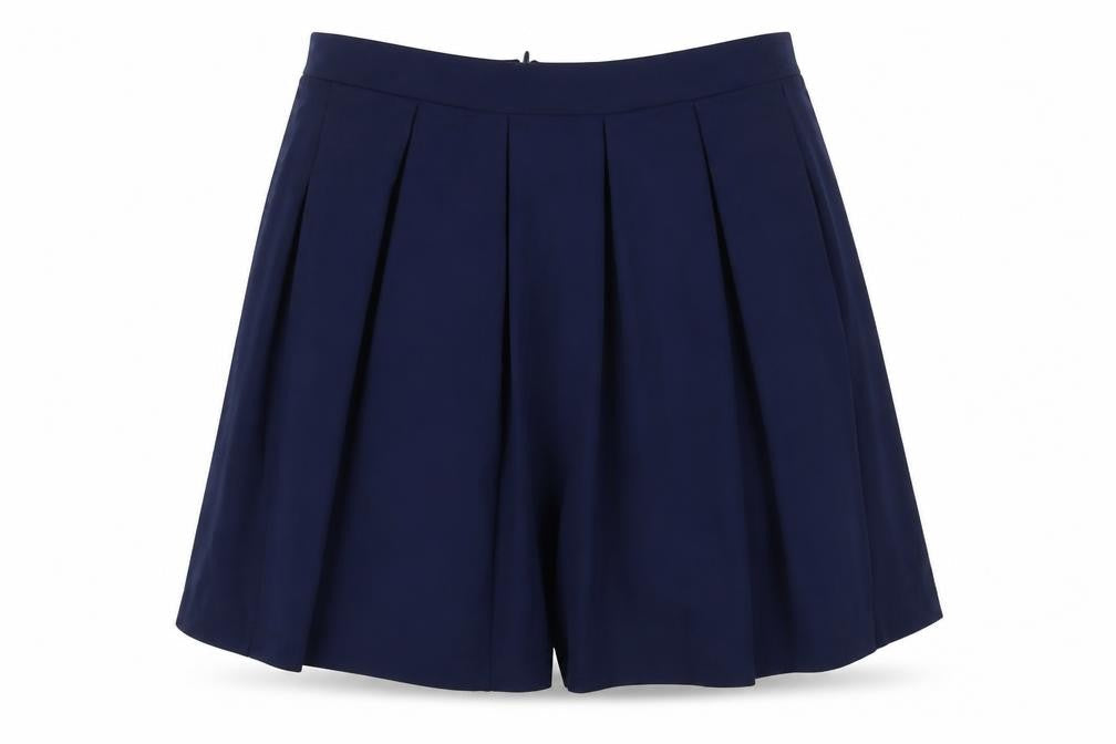 Front view of Cynthia Rowley women’s blue flare skirt, size L