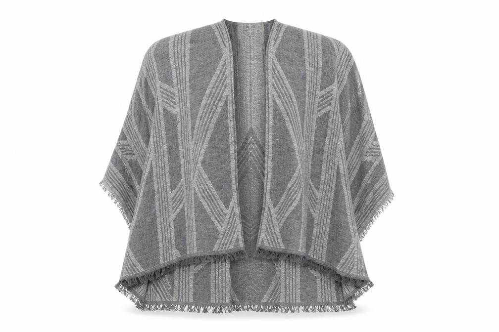I Love my moment Womens Grey Geometric Knit Jacket  One Size