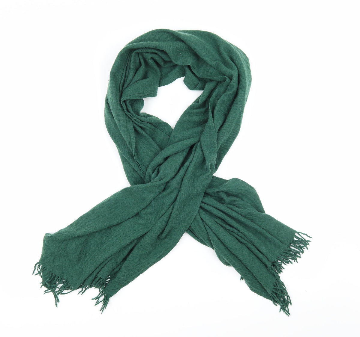 Front view of Preworn women’s green knit scarf