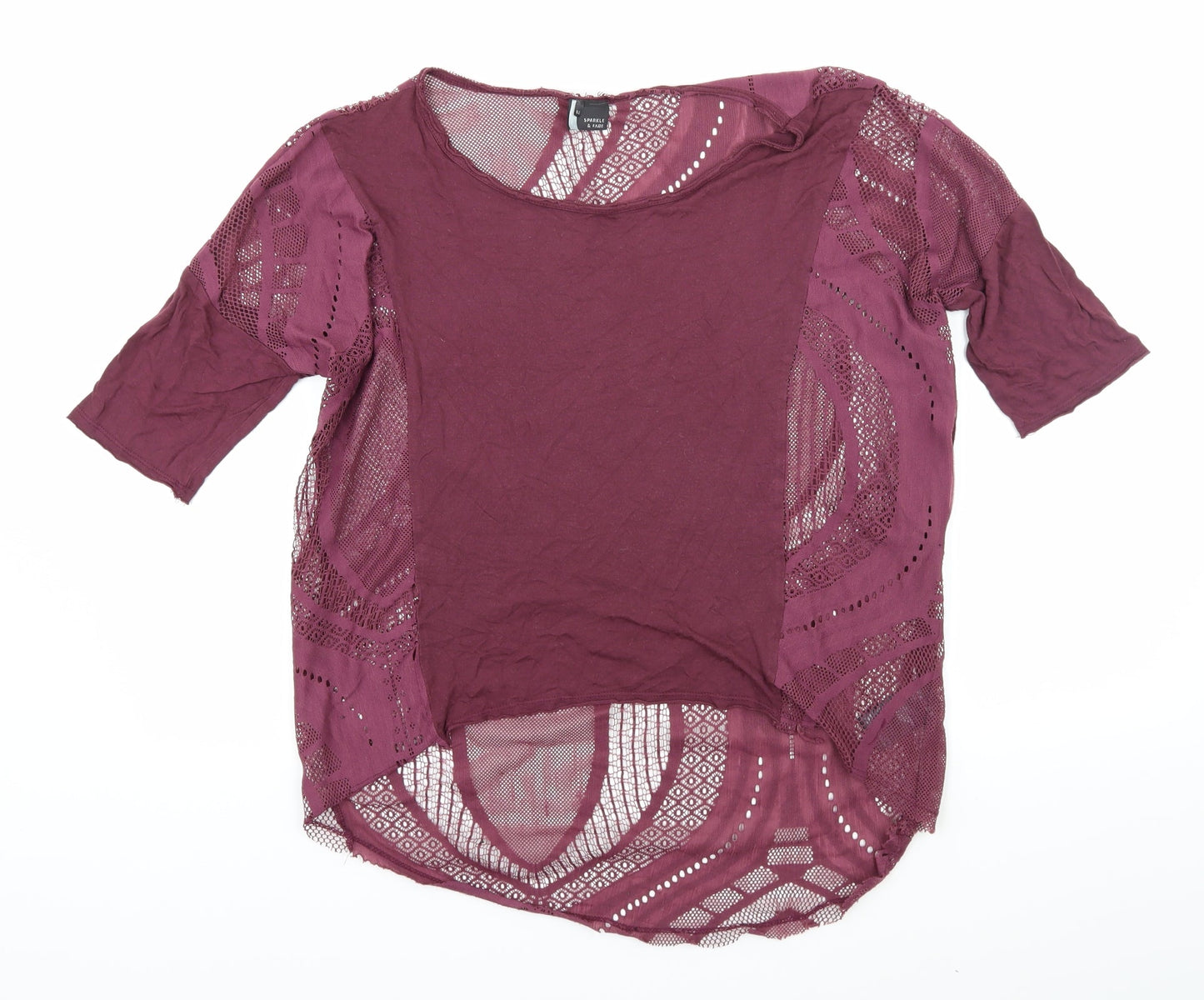 Sparkle & Fade Womens Purple   Basic T-Shirt Size M