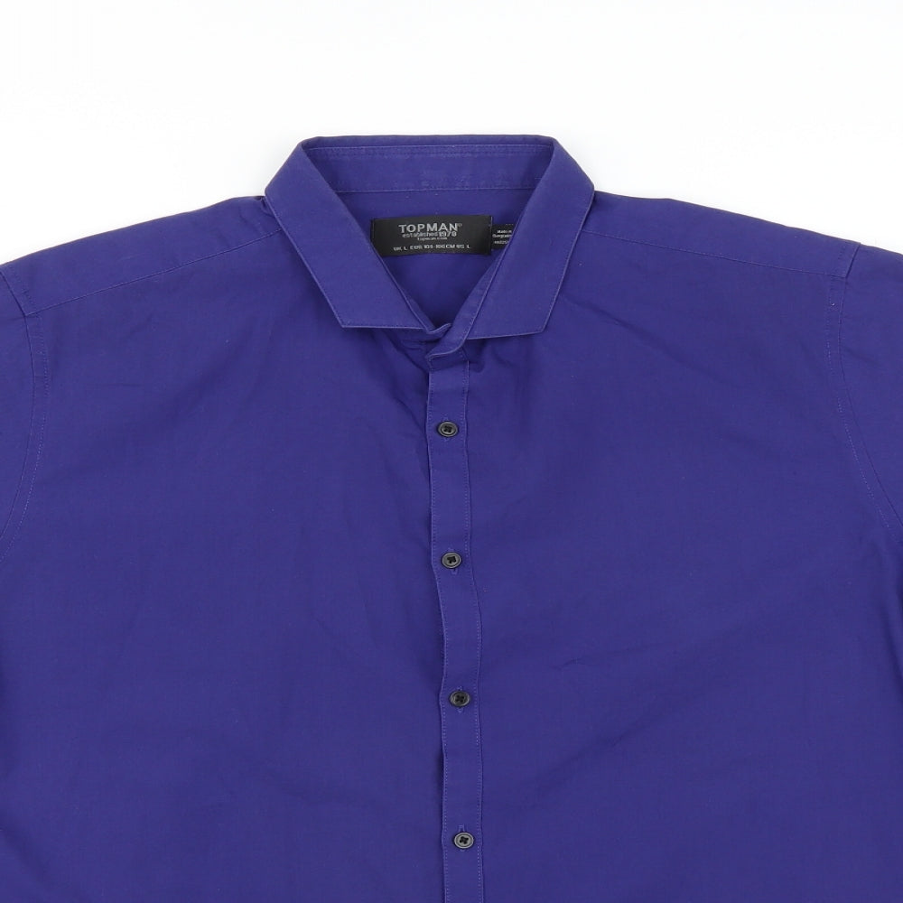 Topman Mens Purple    Button-Up Size L