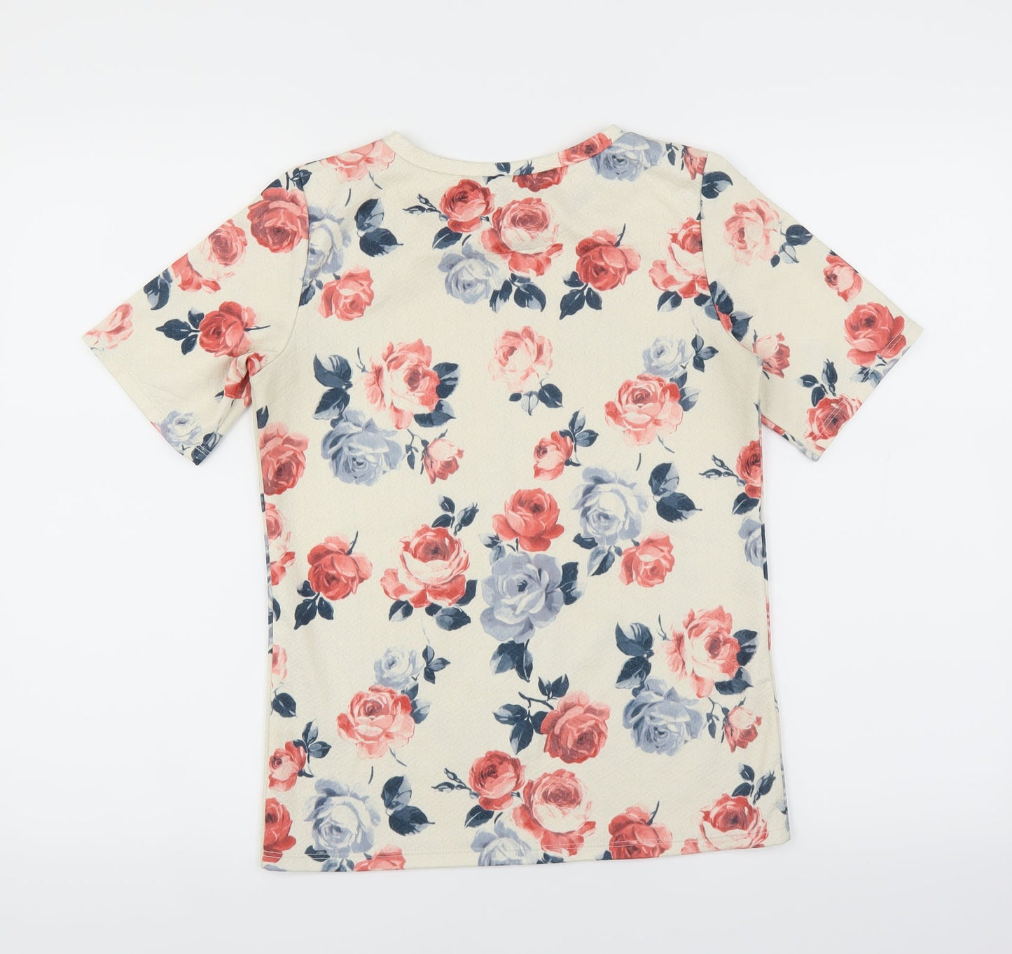 Warehouse Womens Ivory Floral  Basic T-Shirt Size 6