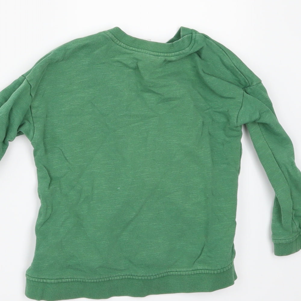H&M Boys Green   Pullover Sweatshirt Size 2-3 Years
