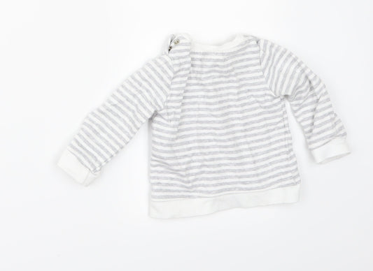 F&FF Baby White Striped  Pullover Jumper Size 3-6 Months