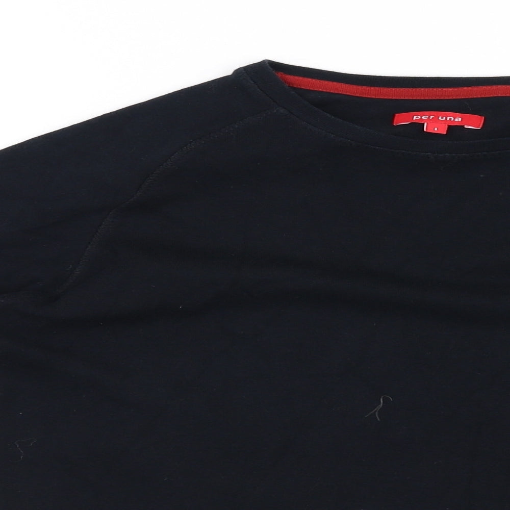 Per Una Mens Black   Pullover Jumper Size L