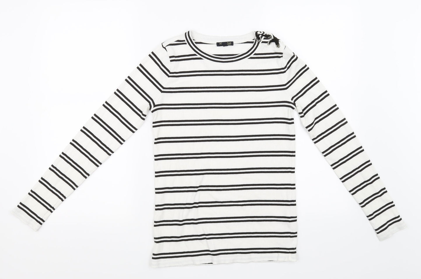 Preworn Womens White Striped  Pullover Jumper Size 6