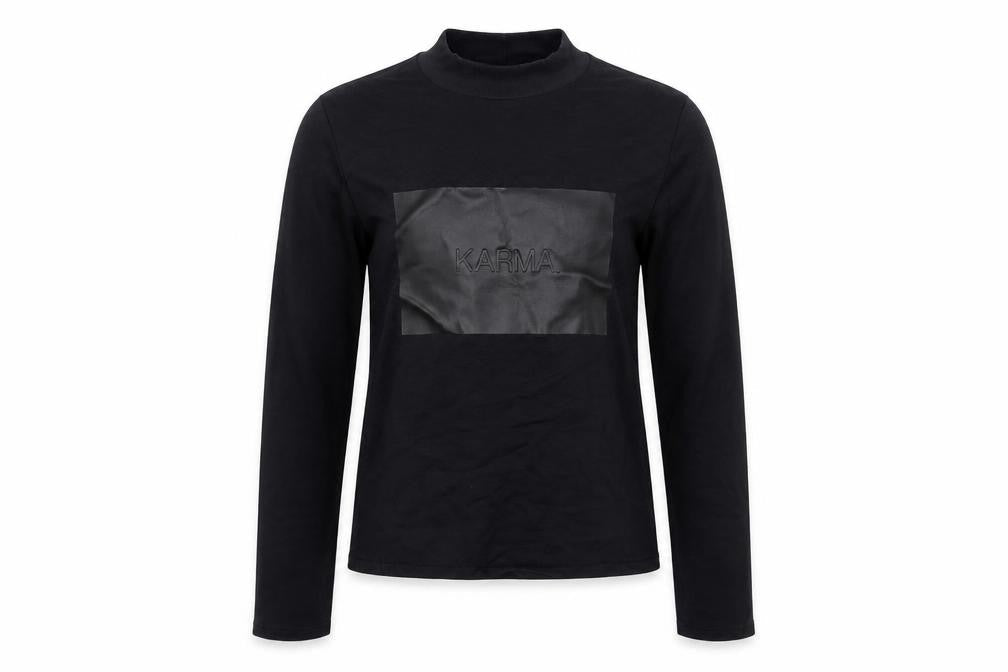 Front view of Zara W&B women’s black jumper, size UK 6