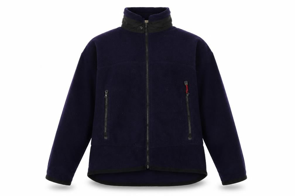 Front view of Preworn women’s blue jacket coat, size L