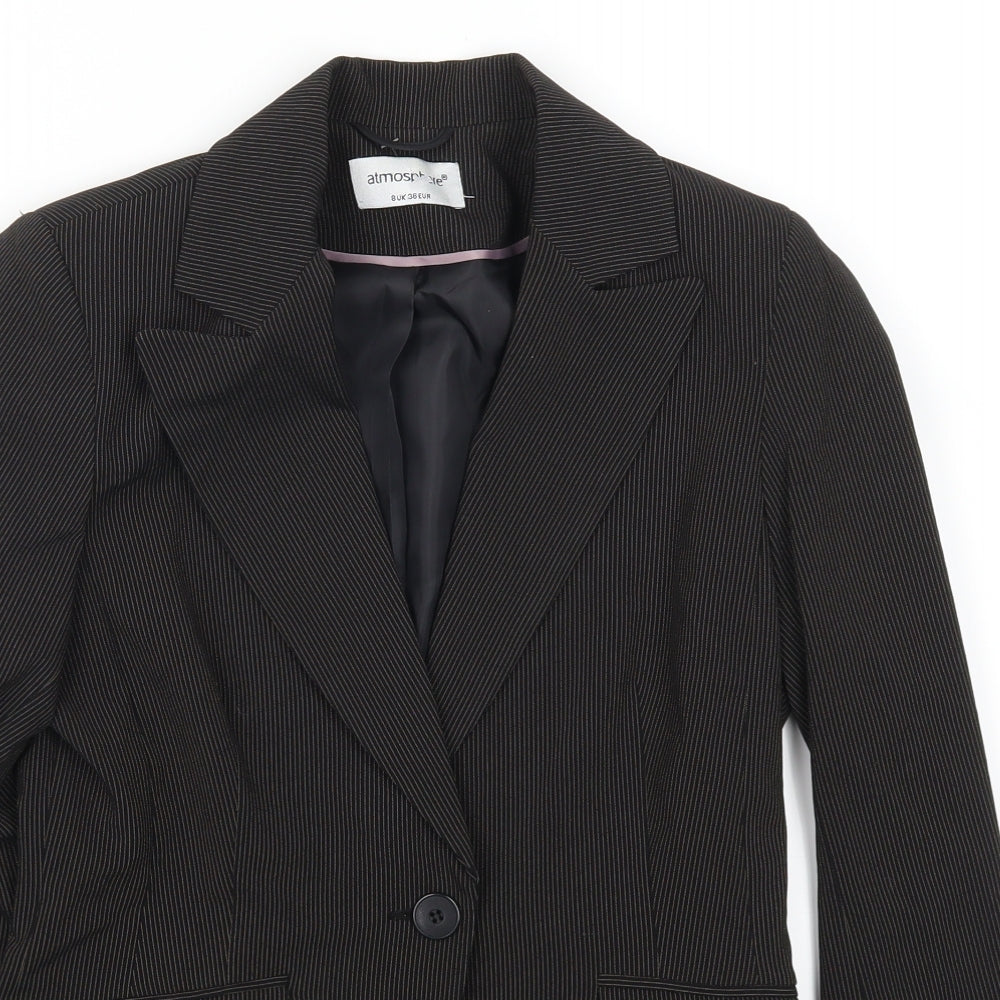 Marks and Spencer Womens Black Striped  Jacket Suit Jacket Size 8
