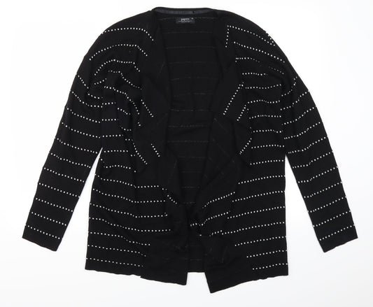 Papaya Womens Black Striped  Cardigan Jumper Size M