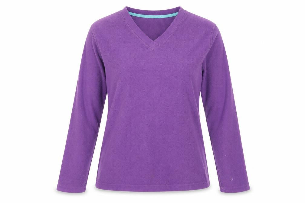 Front view of Millets women’s purple jumper, size XS