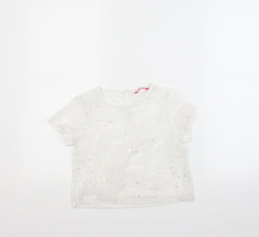 Young Dimension Girls White   Basic Blouse Size 8-9 Years