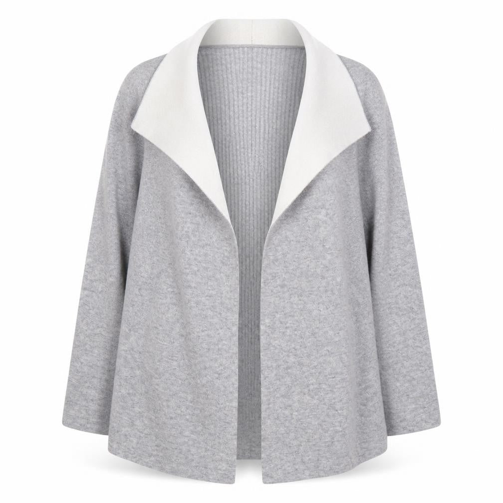Front view of Papaya women’s grey shrug jumper, size M