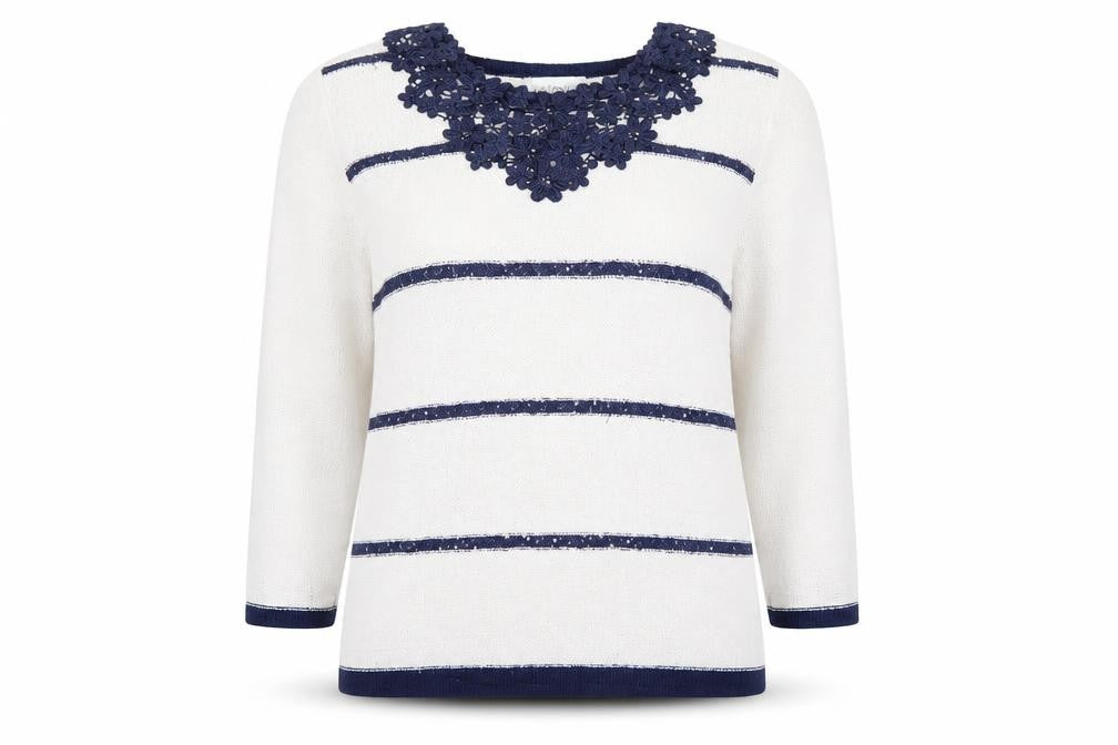 Front view of Fay Louise women’s ivory jumper, size M