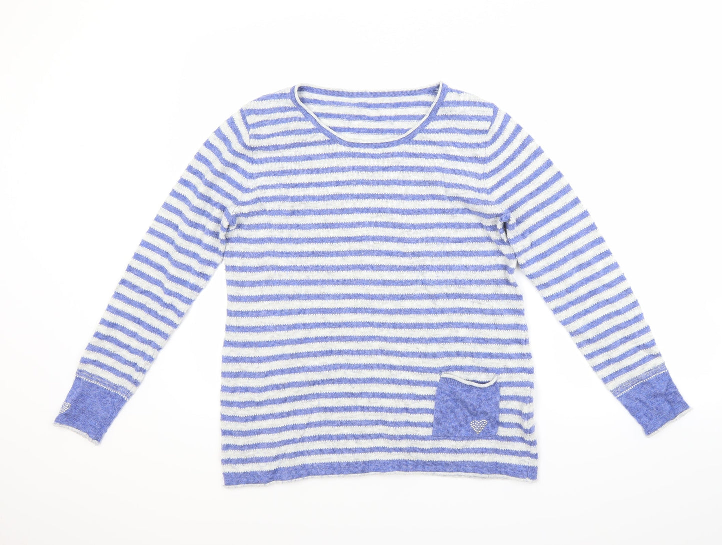 Preworn Womens Blue Striped  Pullover Jumper Size M