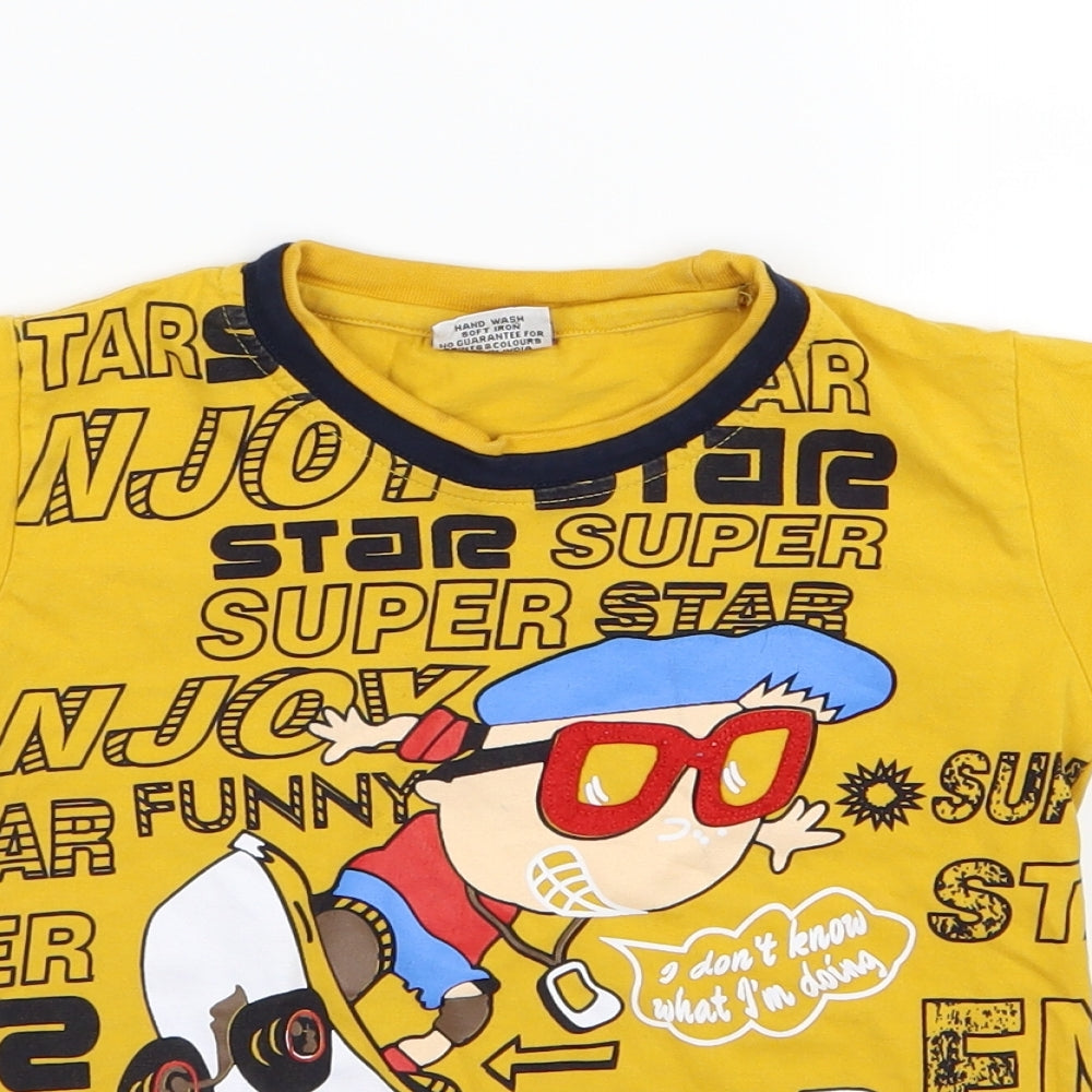Vico Boys Yellow  Jersey Basic T-Shirt Size 2 Years  - skate