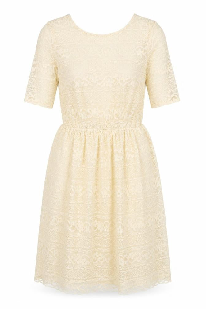 Front view of ASOS women’s beige a-line, size UK 8
