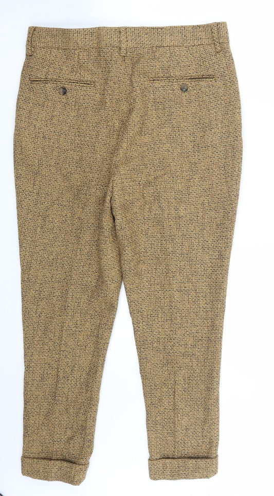 ASOS Womens Brown   Cropped Trousers Size 32 L32 in