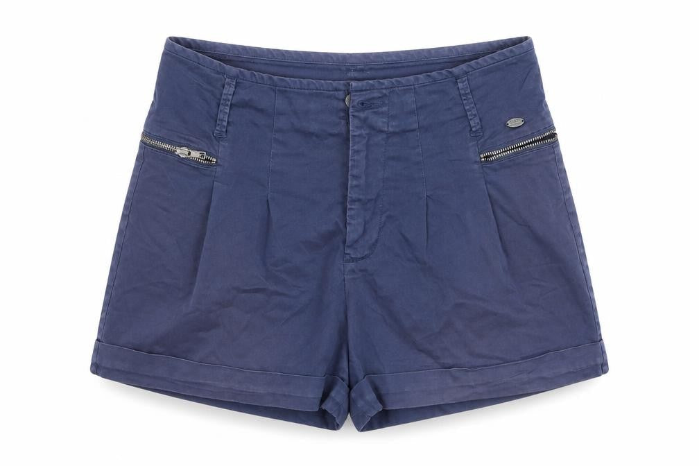 Front view of DDP women’s blue bermuda shorts, size UK 30