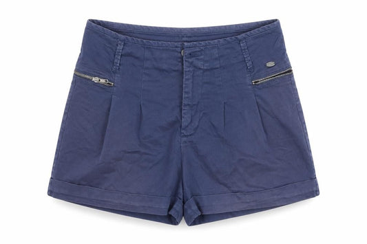Front view of DDP women’s blue bermuda shorts, size UK 30