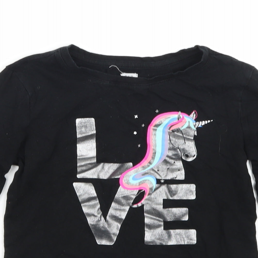 Gap Girls Black  Rayon Basic T-Shirt Size M