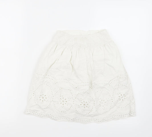 Zara Girls White   A-Line Skirt Size 5 Years