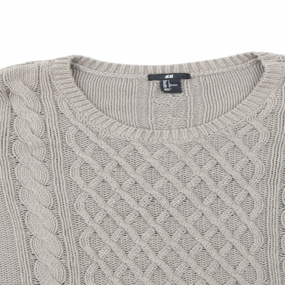 H&M Womens Brown  Knit Pullover Jumper Size L