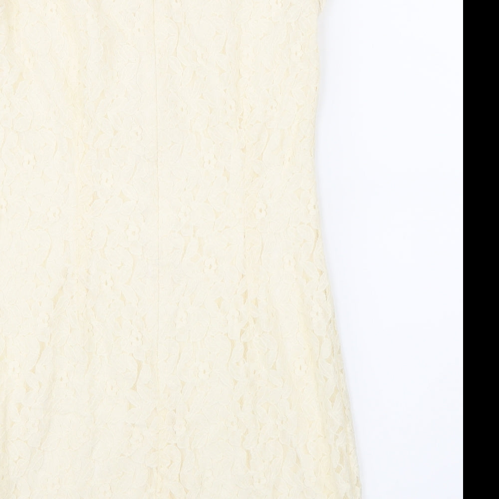 FOREVER 21 Womens Beige  Lace A-Line  Size M