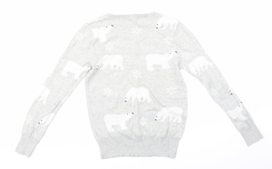 Peacocks Womens Grey  Knit Pullover Jumper Size 10