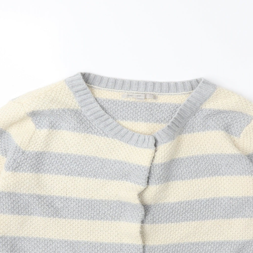 Gap Womens Green Striped Knit Cardigan Jumper Size L