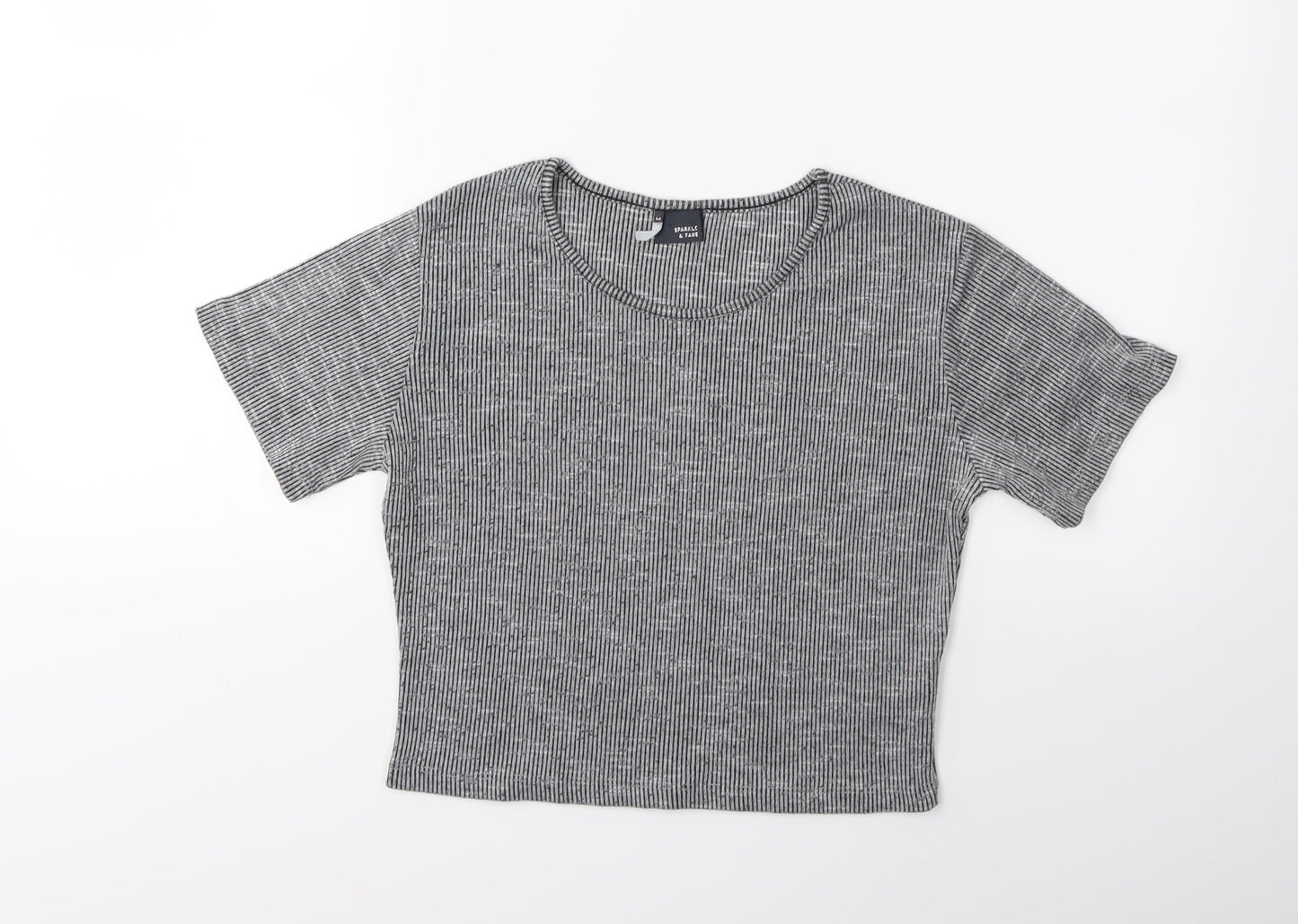 Sparkle & Fade Womens Grey   Basic T-Shirt Size M