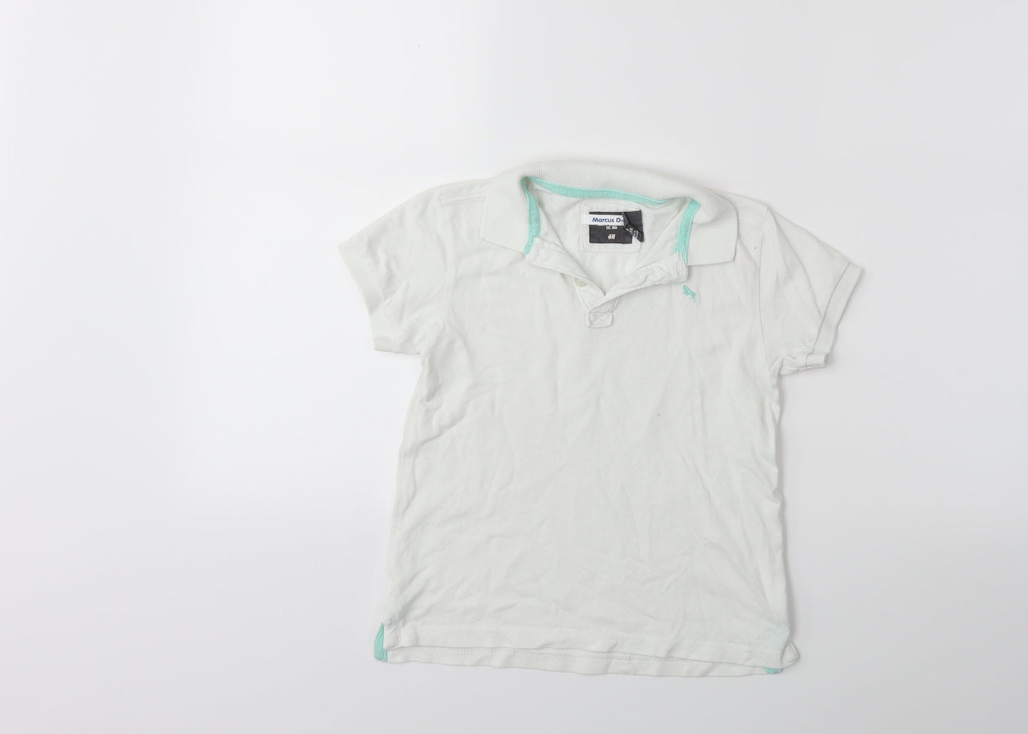 H&M Boys White   Basic Polo Size 5-6 Years