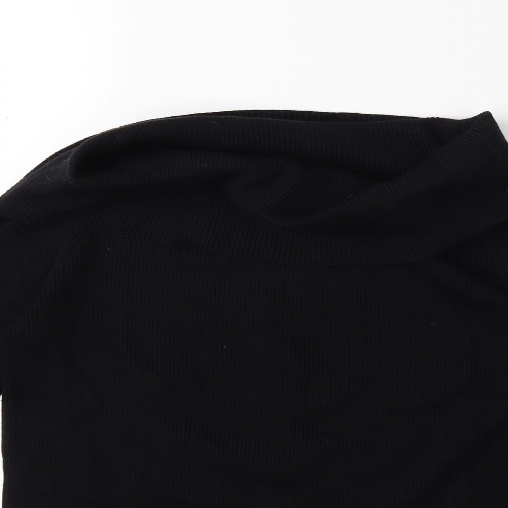 H&M Womens Black  Knit Pullover Jumper Size M