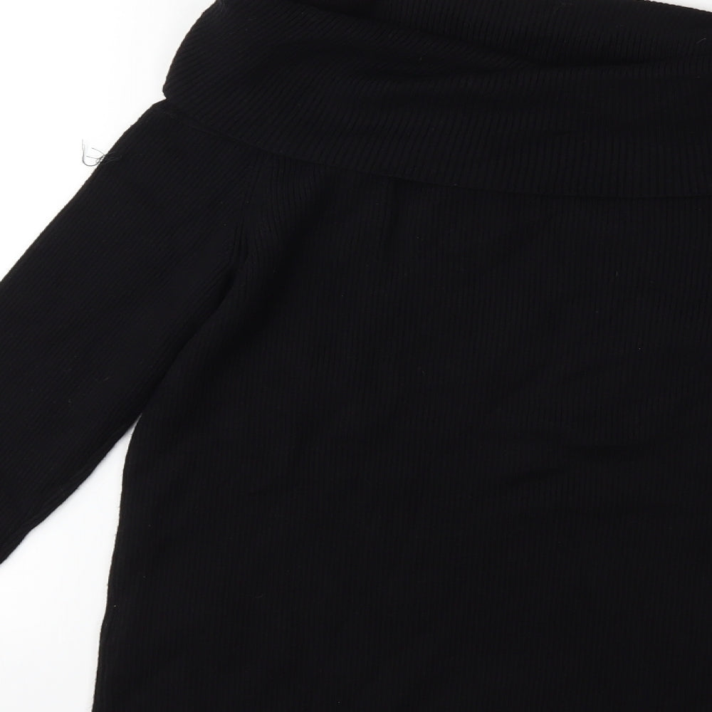 H&M Womens Black  Knit Pullover Jumper Size M