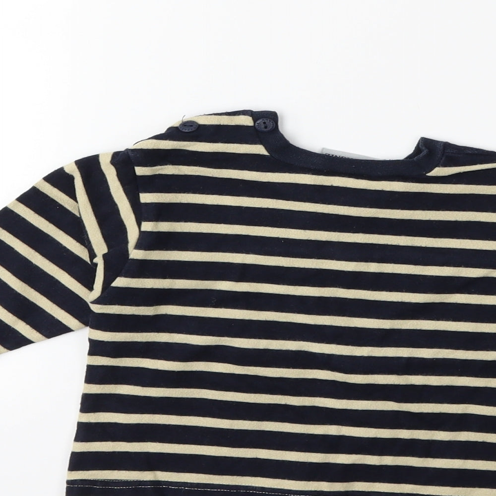 IKKS Baby Beige Striped  Basic T-Shirt Size 12 Months