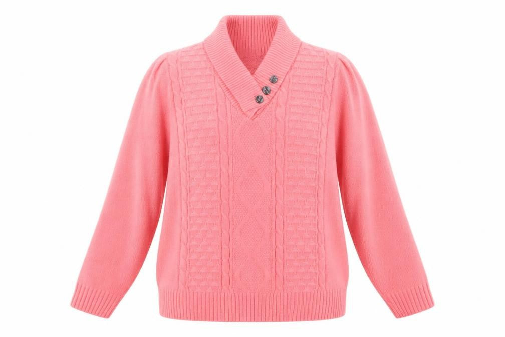Front view of CHIC women’s pink knit jumper, size L