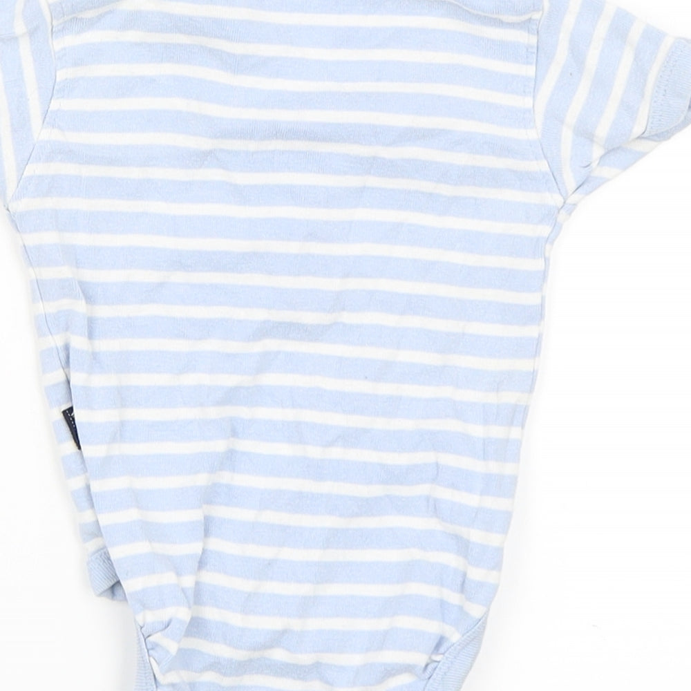 JoJo Maman Bébé Boys Blue Striped  Babygrow One-Piece Size 3-6 Months