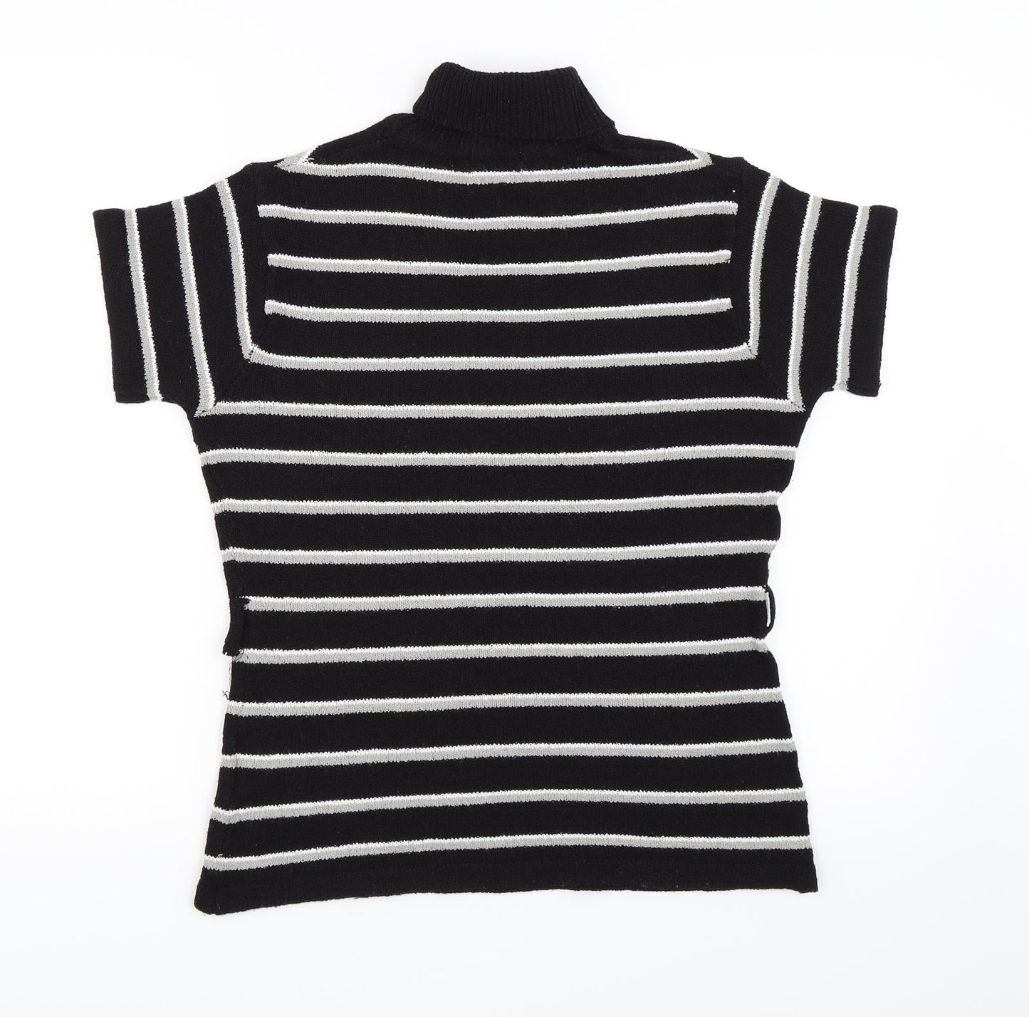 O Zone Womens Black Striped  Pullover Jumper Size L