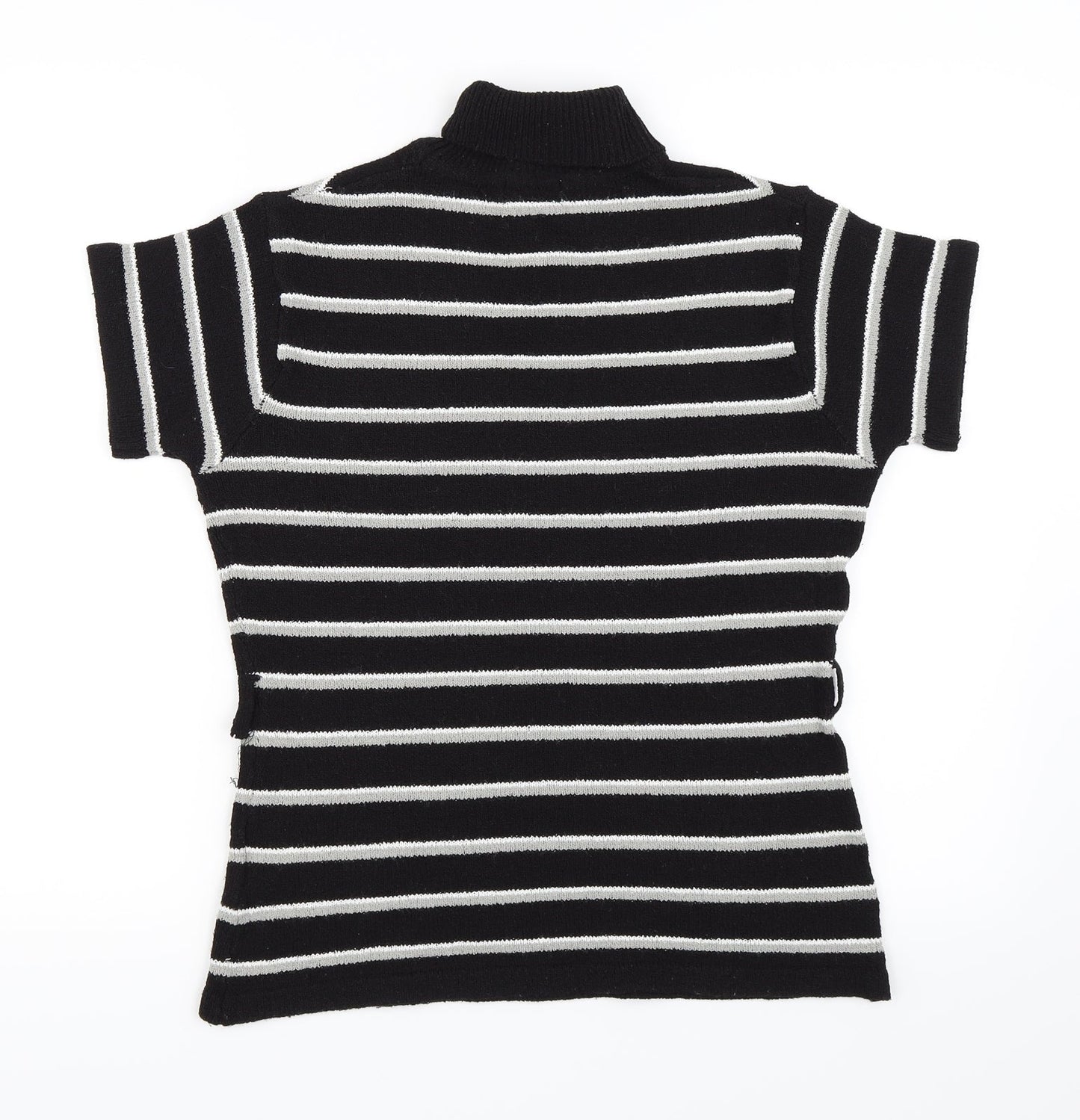 O Zone Womens Black Striped  Pullover Jumper Size L