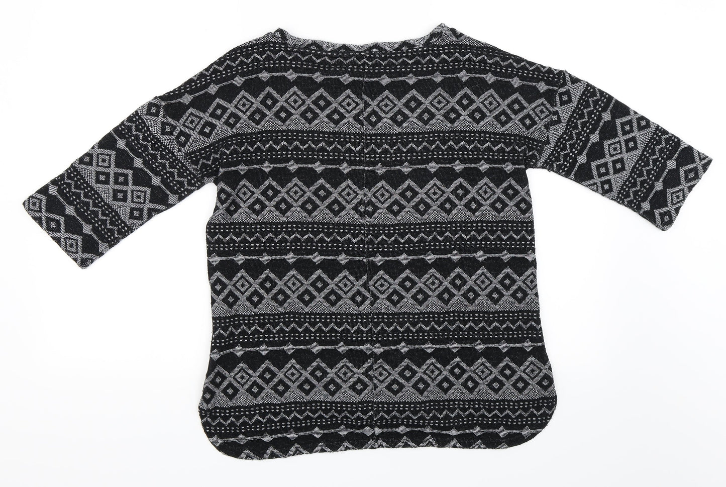 NEXT Womens Black Geometric  Cardigan Jumper Size 10