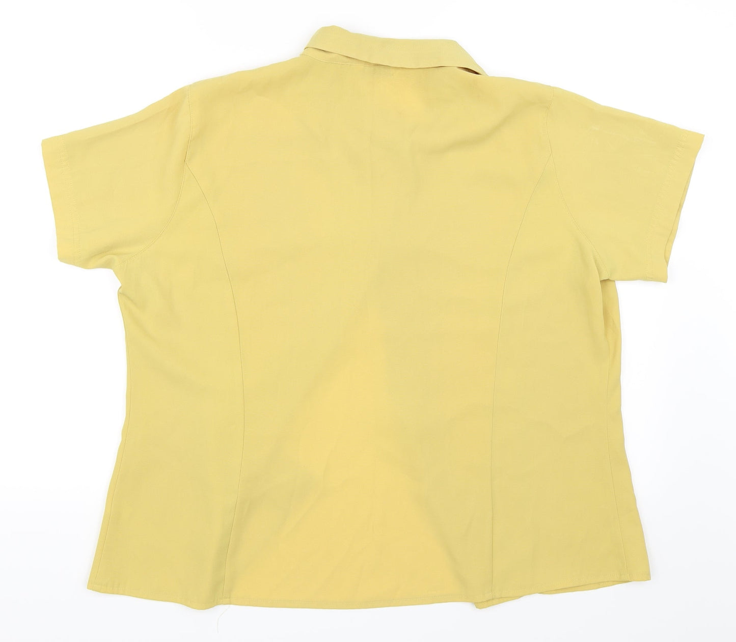 Lauren Duvar Womens Yellow  Chiffon Basic Blouse Size 20