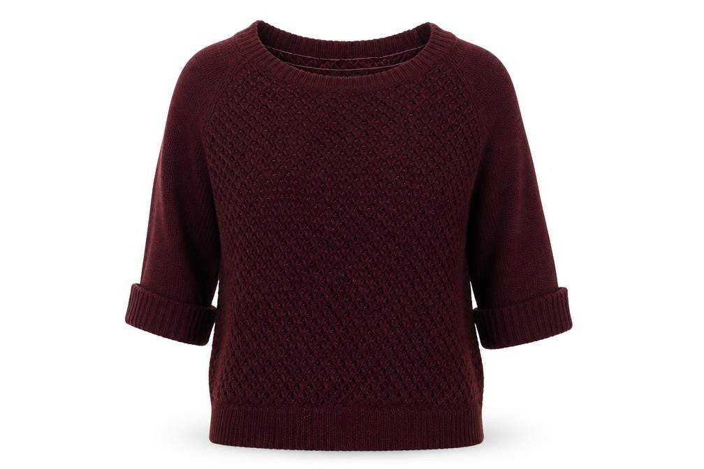 Front view of Soon women’s brown knit jumper, size UK 12