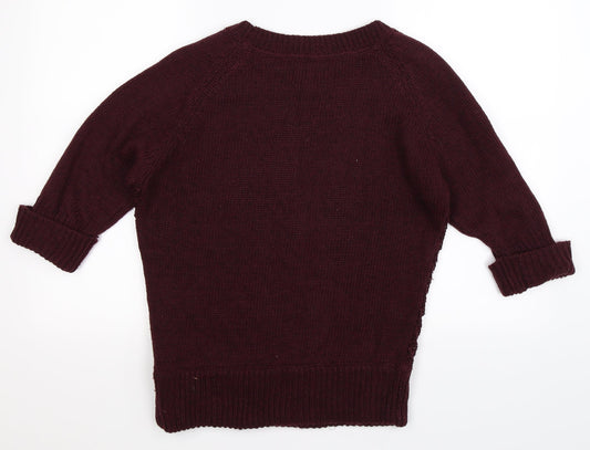 Soon Womens Brown  Knit Pullover Jumper Size 12