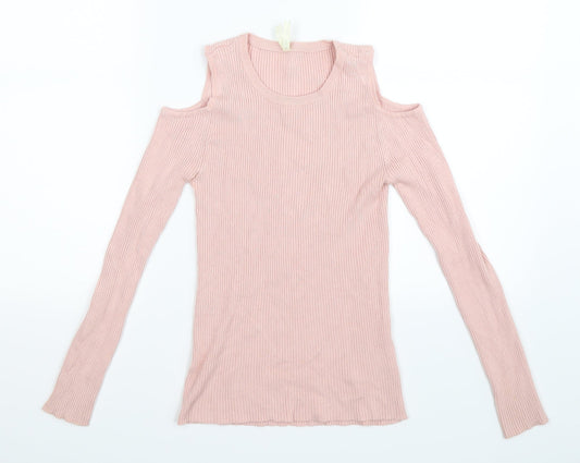 Young Dimension Girls Pink  Knit Pullover Jumper Size 11-12 Years