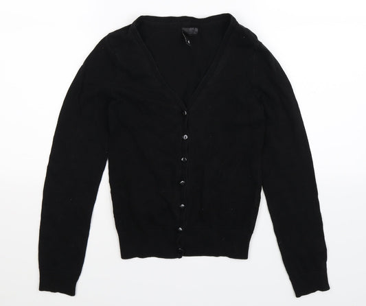 Divided Womens Black  Knit Cardigan Jumper Size 4