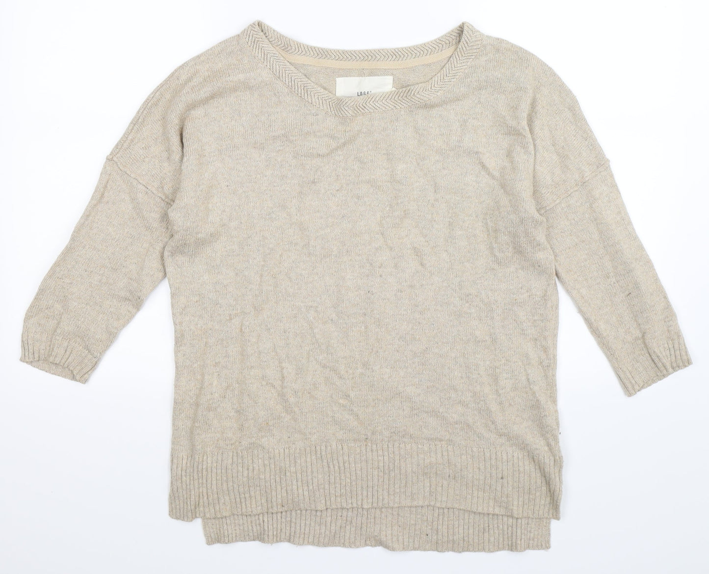 H&M Womens Beige  Knit Pullover Jumper Size XS