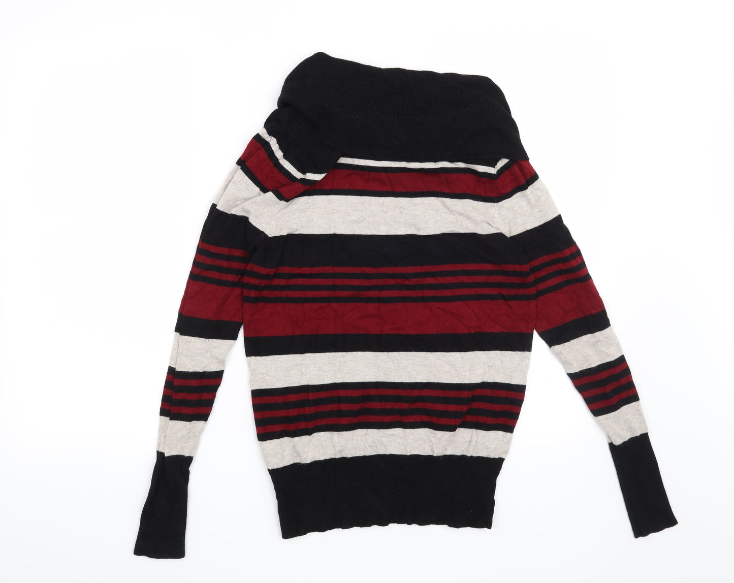 Marks and Spencer Womens Black Striped  Pullover Jumper Size 10