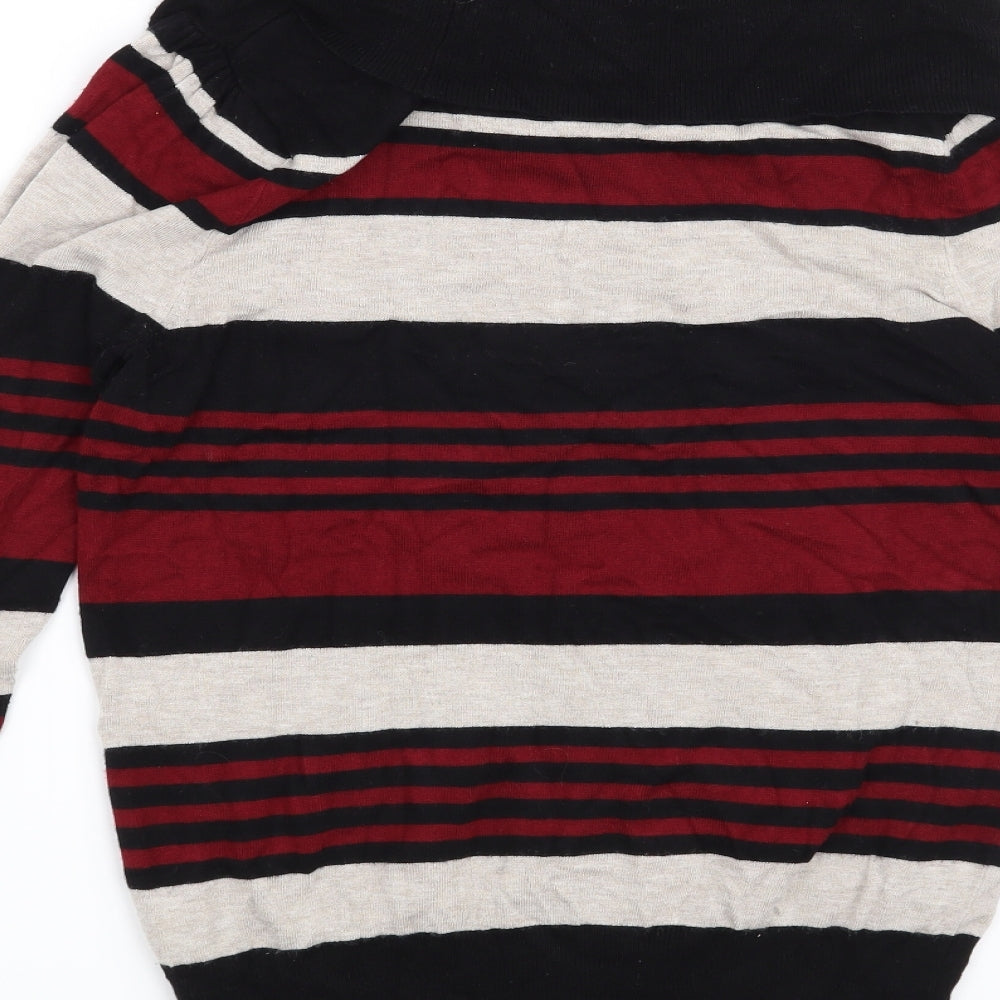 Marks and Spencer Womens Black Striped  Pullover Jumper Size 10